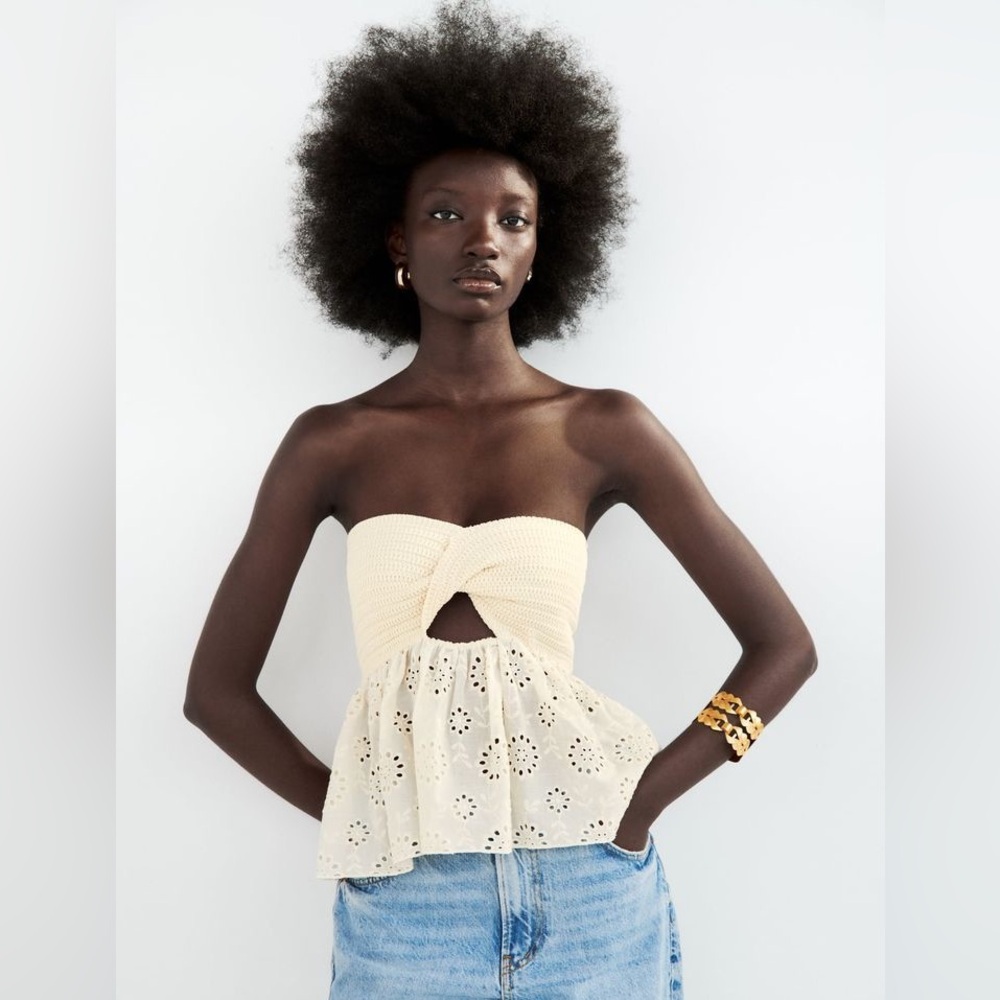 ZARA STRAPLESS KNIT TOP